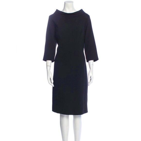 ** Rickie Freeman for Teri Jon Black Jackie-O Crepe Sheath Dress Size16